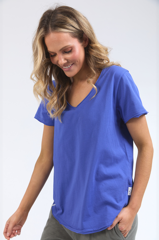 Pima Vee Tee Shirt - Royal Blue