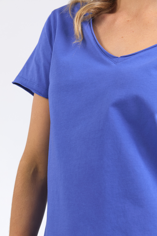 Pima Vee Tee Shirt - Royal Blue