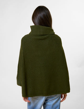 Polo Neck Poncho - Army