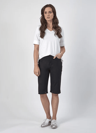 Poplin Shorts - Black - H1001P - All About A Girl