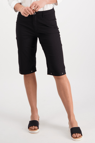Poplin Shorts - Black - H1001P - All About A Girl