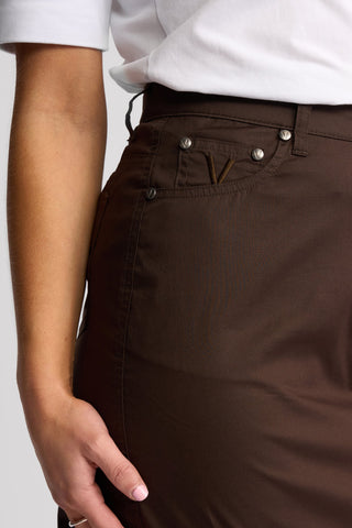 Poppy Poplin Skirt - Chocolate - 372AVP - All About A Girl