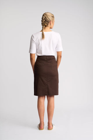 Poppy Poplin Skirt - Chocolate - 372AVP - All About A Girl
