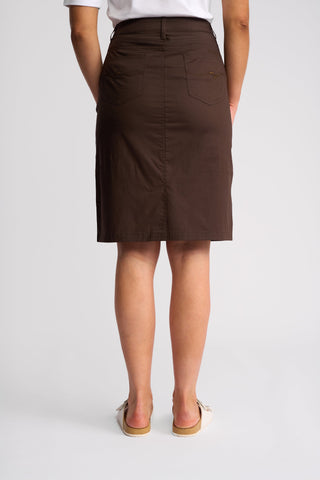 Poppy Poplin Skirt - Chocolate - 372AVP - All About A Girl