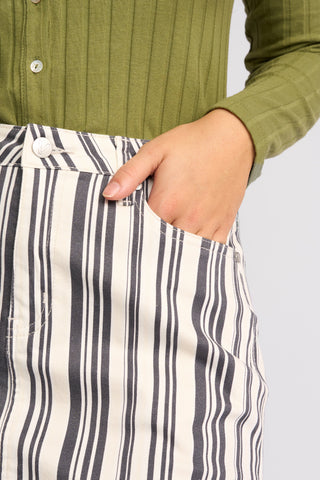Poppy Skirt - Multi Stripe Denim - 372AV - All About A Girl