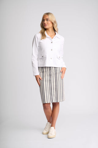 Poppy Skirt - Multi Stripe Denim - 372AV - All About A Girl