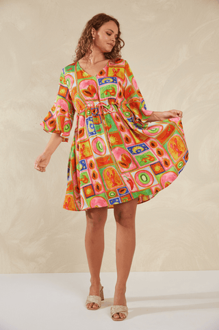Portofino Tie Dress - Spritz - 7789206 - All About A Girl