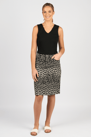 Printed Lightweight Skirt - Beau - 372AV - All About A Girl
