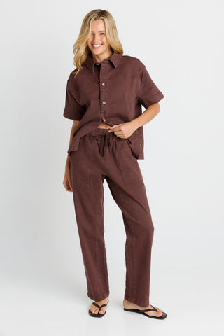 Quinn Cotton Jogger - Chocolate Brown - BB8425-CHOC - All About A Girl