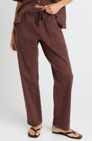 Quinn Cotton Jogger - Chocolate Brown