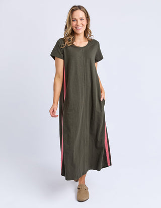 Recovery Dress - Dark Khaki With Coral - 5543112.PLUM - All About A Girl