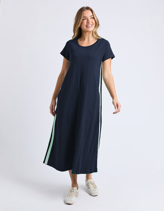Recovery Dress - Navy With Mint Stripes