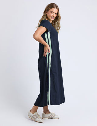 Recovery Dress - Navy With Mint Stripes