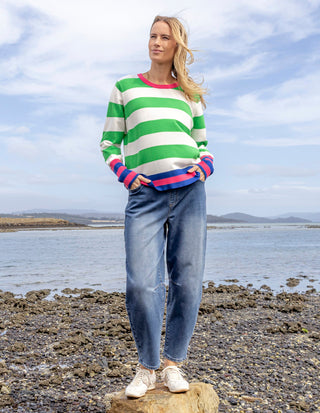 Reggie Long Sleeve Knit - Green/White Stripe - 8177025.GRN - All About A Girl