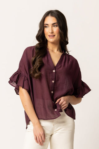 Riverstone Top - Plum - SL2912-11 - All About A Girl
