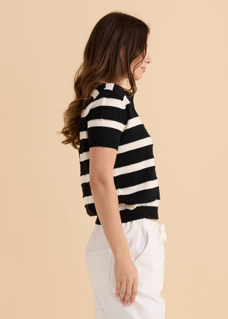 Salford Knit Polo - Cream/Black - BB4089 Cream/Black - All About A Girl