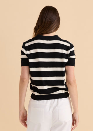 Salford Knit Polo - Cream/Black - BB4089 Cream/Black - All About A Girl