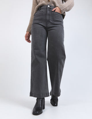 Sarah Wide Leg Jeans - Washed Black
