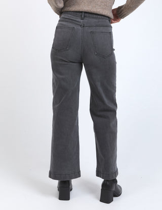 Sarah Wide Leg Jeans - Washed Black