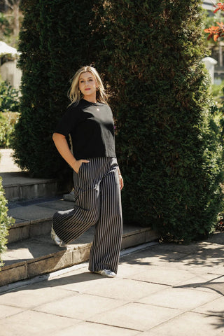 Sawyer Pants - Black Stripe - HL490 04 - All About A Girl