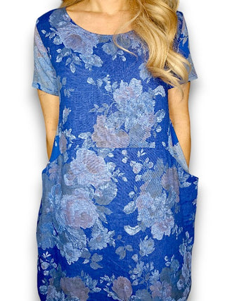 Scarlett Rose Jungle Dress - Cobalt
