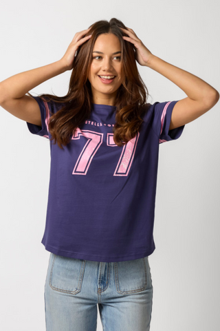 Ace Varsity Numbers Tee - Navy