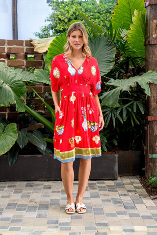 Shepard Dress - Red Print - C25371502 - All About A Girl