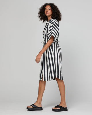 Shiri Shirt Dress - Mono Stripe - SS26DR42-01 - All About A Girl