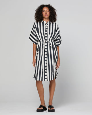Shiri Shirt Dress - Mono Stripe - SS26DR42-01 - All About A Girl