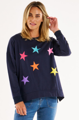Sienna Star Sweater - Navy