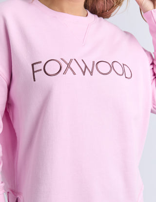 Simplified Metallic Sweatshirt - Bright Pink