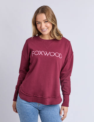 Simplified Metallic Sweatshirt - Port