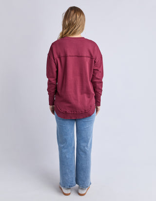Simplified Metallic Sweatshirt - Port