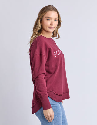 Simplified Metallic Sweatshirt - Port