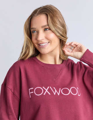 Simplified Metallic Sweatshirt - Port
