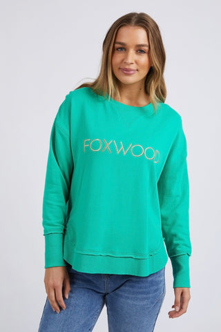 Simplified Metallic Sweatshirt - Green - 55X0215.GRN - allaboutagirl