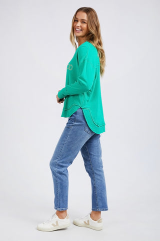 Simplified Metallic Sweatshirt - Green - 55X0215.GRN - allaboutagirl