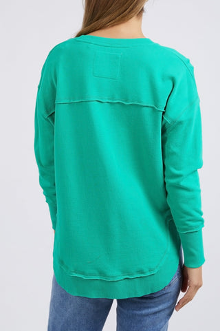 Simplified Metallic Sweatshirt - Green - 55X0215.GRN - allaboutagirl