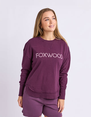 Simplified Metallic Sweatshirt - Plum - 55X0215.PLUM - All About A Girl