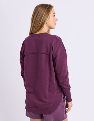 Simplified Metallic Sweatshirt - Plum - 55X0215.PLUM - All About A Girl