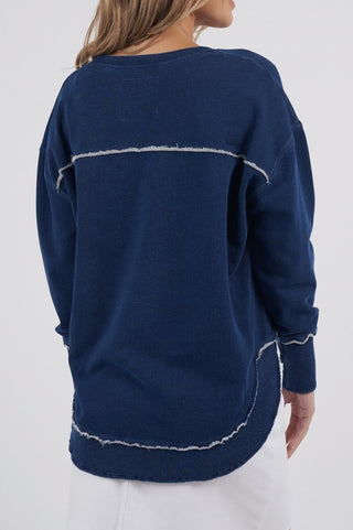 Simplified Sweatshirt - Denim - 55X0104.DEN - allaboutagirl