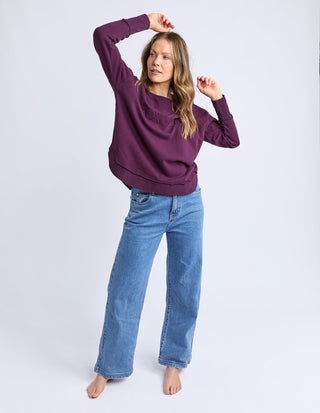 Simplified Sweatshirt - Plum - 55X0104.PLUM - All About A Girl