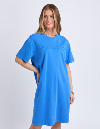 Foxwood Simplified Tee Dress Deep Blue, Side view | AAAG