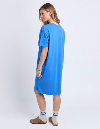 Foxwood Simplified Tee Dress Deep Blue, Back view | AAAG