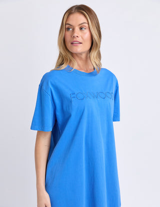 Foxwood Simplified Tee Dress Deep Blue, Detail view | AAAG