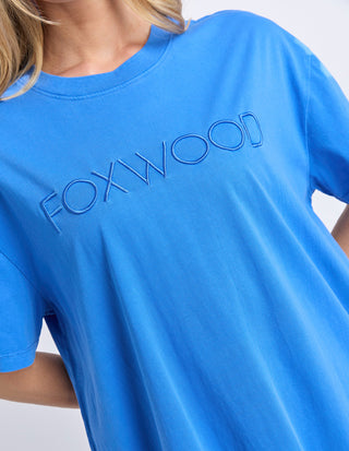 Foxwood Simplified Tee Dress Deep Blue, Styled view | AAAG