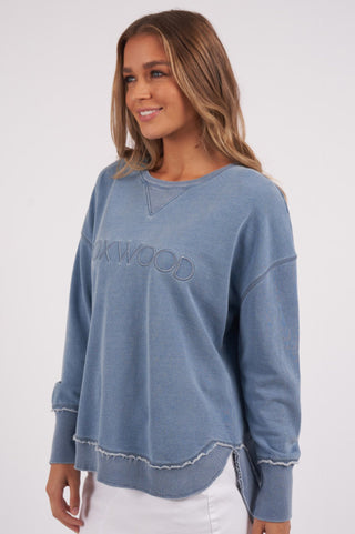 Simplified Washed Sweatshirt - Blue - 55X0128.BLU - allaboutagirl