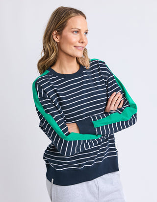 Sloane Skirt - Navy/White Stripe with Turquoise Trim - 81X4568 - All About A Girl