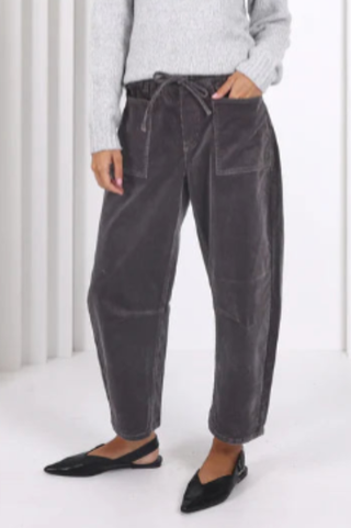 Leo Barrell Corduroy Jeans - Smoke Charcoal