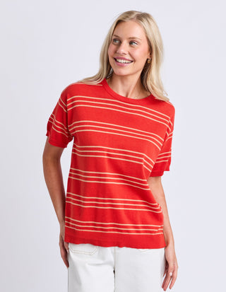 Sofie Knit Tee - Tangelo - 8188000.TANG - All About A Girl
